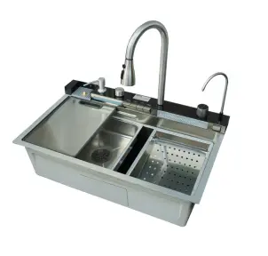 Мийка багатофункціональна Mixxus MH7546-SET-06 Decor SS Color з вбудованим змішувачем з нерж. сталі (MI8465) №1