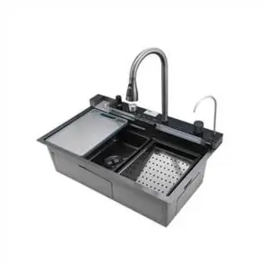 Мийка багатофункціональна Mixxus MH7546-SET-06 Micro Decor Graphite з вбудованим змішувачем з нерж.сталі (MI8414) №1