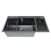 Мойка Zerix ZH8245-SET-08 Micro Decor Graphite из нержавеющей стали (цвет графит) (ZM5594)