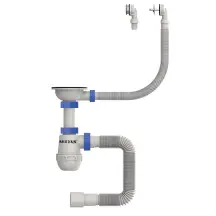 Сифон для кухни Mixxus SK-07-A 3 1/2"x40 с нерж.сеткой, гибким круг. переливом (MI8198)