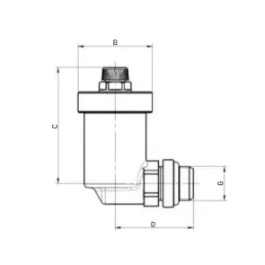 Воздухоотводчик автоматический Roho R1303-050N - 1/2" Н угловой (никель) (RO0141) №2