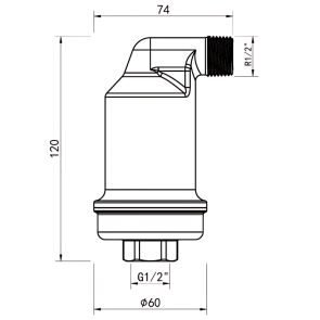 Повітровідвідник автоматичний Koer KR.1247-15 - 1/2"F латунь (KR5855) №2