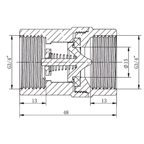 Клапан зворотній конусний Koer KR.176-20.WN - 3/4" (KR5779) №2