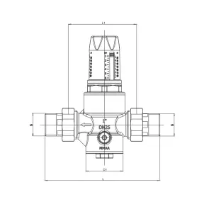 Редуктор давления Roho R1202-050 - 1/2" ПН, PN25 (1-6 бар) мембранный (RO0145) №2