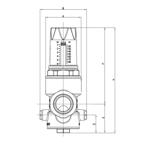 Редуктор тиску Roho R1202-075 - 3/4"НН, PN25 (1-6 бар) мембранний (RO0146) №4