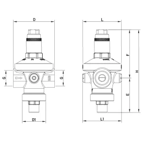 Редуктор давления Roho R1203-075 - 3/4" ВВ, PN16 (1,5-7 бар) мембранный (RO0148) №2