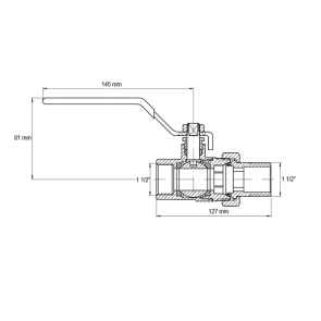 Кран з американкою Koer KR.229 - 1 1/2" ручка важіль (KR5664) №3