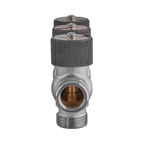 Коллектор вентильный без фитинга Koer KR.1128-2 - 3/4"x3/4"x3/4"x2 Ways (KR5871) №2