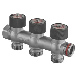 Коллектор вентильный без фитинга Koer KR.1128-3 - 3/4"x3/4"x3/4"x3 Ways (KR5872) №1