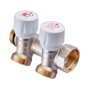 Коллектор с регулирующими вентилями на 2 исх. Roho R809-02 - 3/4"x3/4" EK (RO0249) №1