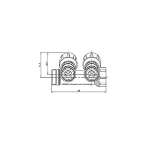 Коллектор с регулирующими вентилями на 2 исх. Roho R809-02 - 3/4"x3/4" EK (RO0249) №3