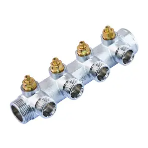 Коллектор вентильный с адаптером Koer KR.1127-4 - 1"x4 - 3/4 Ways (евроконус-плоскость) (KR4948) №2