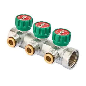 Коллектор вентильный с адаптером Koer KR.1127-3 - 1"x3 - 3/4 Ways (евроконус-плоскость) (KR4947) №1