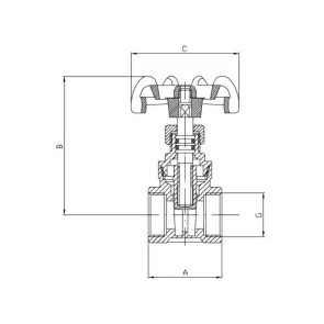 Засувка клинова Koer KR.280 - 1/2" (KR2904) №3
