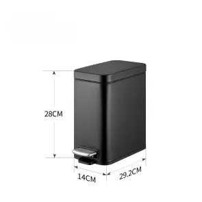 Відро для сміття з плавним закриттям прямокутне Mixxus Premium Quadro-TC0105 Black 5 л колір чорний (MI7061) №6