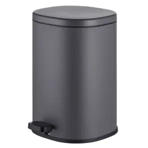 Відро для сміття з плавним закриттям овальне Mixxus Premium Olivary-TC0105 Graphite 5 л колір графіт (MI7063) №1