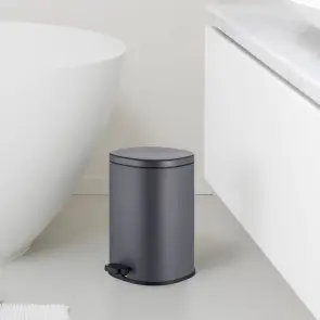 Відро для сміття з плавним закриттям овальне Mixxus Premium Olivary-TC0105 Graphite 5 л колір графіт (MI7063) №2