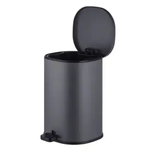 Відро для сміття з плавним закриттям овальне Mixxus Premium Olivary-TC0105 Graphite 5 л колір графіт (MI7063) №9