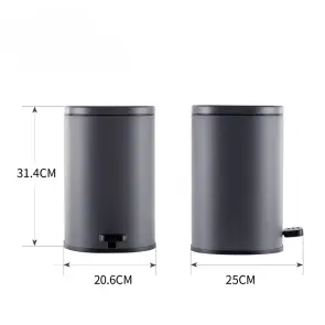 Відро для сміття з плавним закриттям овальне Mixxus Premium Olivary-TC0105 Graphite 5 л колір графіт (MI7063) №11