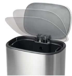 Відро для сміття з плавним закриттям овальне Mixxus Premium Diverse-TC0112 SS Color 12л колір наржавійка (MI7079) №6
