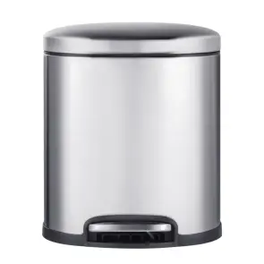 Відро для сміття з плавним закриттям овальне Mixxus Premium Topper-TC0205 SS Color 5л колір нержавійка (MI7059) №1