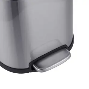 Відро для сміття з плавним закриттям овальне Mixxus Premium Topper-TC0205 SS Color 5л колір нержавійка (MI7059) №5