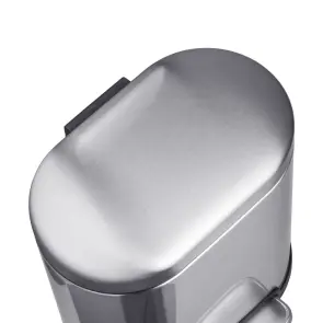 Відро для сміття з плавним закриттям овальне Mixxus Premium Topper-TC0205 SS Color 5л колір нержавійка (MI7059) №6
