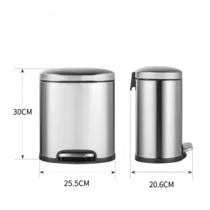 Відро для сміття з плавним закриттям овальне Mixxus Premium Topper-TC0205 SS Color 5л колір нержавійка (MI7059) №7