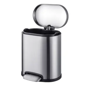 Відро для сміття з плавним закриттям овальне Mixxus Premium Topper-TC0205 SS Color 5л колір нержавійка (MI7059) №9