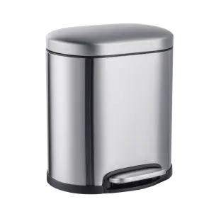 Відро для сміття з плавним закриттям овальне Mixxus Premium Topper-TC0205 SS Color 5л колір нержавійка (MI7059) №11
