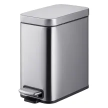 Відро для сміття з плавним закриттям прямокутне Mixxus Premium Quadro-TC0105 SS Color 5л колір нержавійка (MI7062)