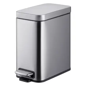 Відро для сміття з плавним закриттям прямокутне Mixxus Premium Quadro-TC0105 SS Color 5л колір нержавійка (MI7062) №1