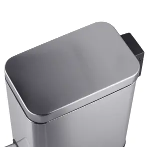 Відро для сміття з плавним закриттям прямокутне Mixxus Premium Quadro-TC0105 SS Color 5л колір нержавійка (MI7062) №3