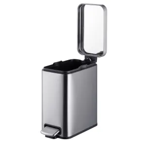 Відро для сміття з плавним закриттям прямокутне Mixxus Premium Quadro-TC0105 SS Color 5л колір нержавійка (MI7062) №6