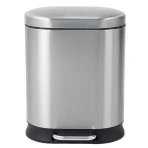 Відро для сміття з плавним закриттям овальне Mixxus Premium Strong-TC0105 SS Color 5л колір наржавійка (MI7080) №1