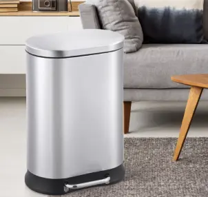 Відро для сміття з плавним закриттям овальне Mixxus Premium Strong-TC0105 SS Color 5л колір наржавійка (MI7080) №8