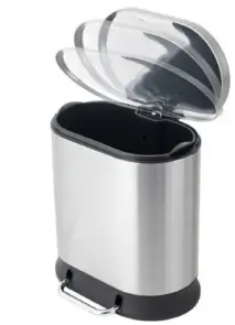 Відро для сміття з плавним закриттям овальне Mixxus Premium Strong-TC0105 SS Color 5л колір наржавійка (MI7080) №10