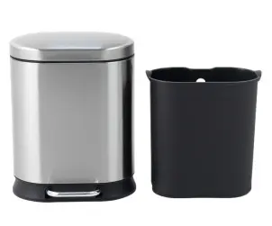 Відро для сміття з плавним закриттям овальне Mixxus Premium Strong-TC0105 SS Color 5л колір наржавійка (MI7080) №11