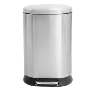 Відро для сміття з плавним закриттям овальне Mixxus Premium Strong-TC0120 SS Color 20л колір наржавійка (MI7081) №1