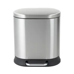 Відро для сміття з плавним закриттям овальне Mixxus Premium Strong-TC0120 SS Color 20л колір наржавійка (MI7081) №17