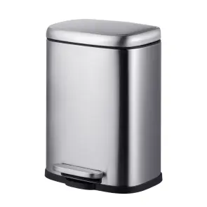 Відро для сміття з плавним закриттям прямокутне Mixxus Premium Style-TC0305 SS Color 5л колір нержавійка (MI7060) №6