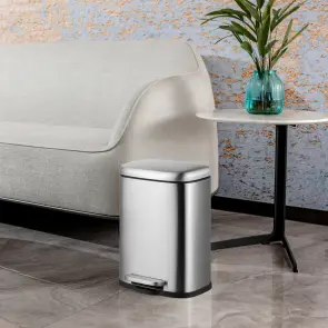 Відро для сміття з плавним закриттям прямокутне Mixxus Premium Style-TC0305 SS Color 5л колір нержавійка (MI7060) №8