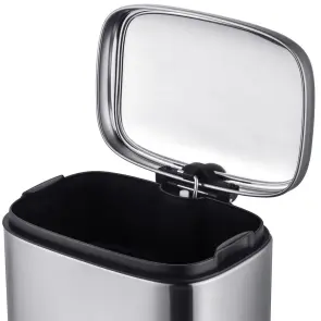 Відро для сміття з плавним закриттям прямокутне Mixxus Premium Style-TC0305 SS Color 5л колір нержавійка (MI7060) №12