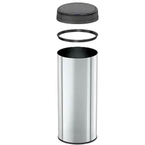 Відро для сміття сенсорне кругле Mixxus Premium Ellipse-TC0109 Chrome-Black 9л (хром-чорне) (MI7083) №3