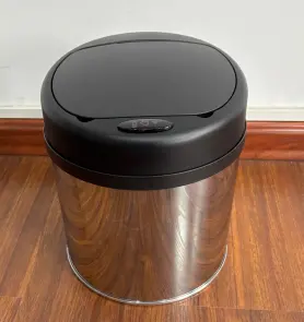 Відро для сміття сенсорне кругле Mixxus Premium Ellipse-TC0109 Chrome-Black 9л (хром-чорне) (MI7083) №10