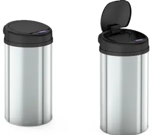 Відро для сміття сенсорне кругле Mixxus Premium Ellipse-TC0109 Chrome-Black 9л (хром-чорне) (MI7083) №16