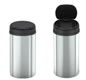 Відро для сміття сенсорне кругле Mixxus Premium Ellipse-TC0109 Chrome-Black 9л (хром-чорне) (MI7083) №19