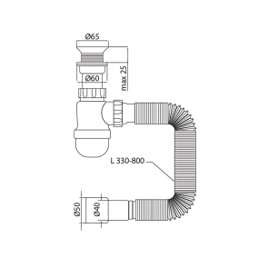 Сифон для умивальника Mixxus SU-06-A 1 1/2"x40 з пластиковим випуском (MI8183) №2