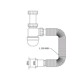 Сифон для умывальника Mixxus SU-05-A 1 1/2"x40 без выпуска 40*40/50 (MI8182) №2