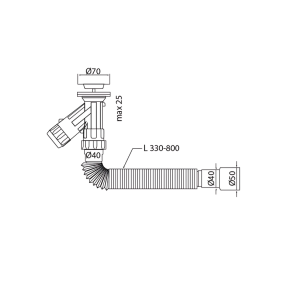 Сифон для умивальника Mixxus SU-08 1 1/4"x40 компактний 40*40/50 (MI8188) №2